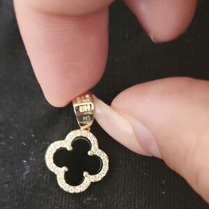 Black Clover 925 Moissanite 0.30ctw Double-Sided Pendant